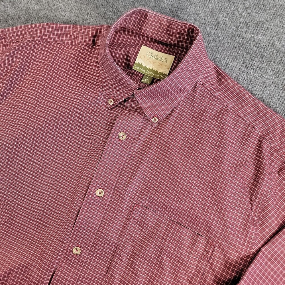 Cabela's Men's Large Long Sleeve Red Plaid